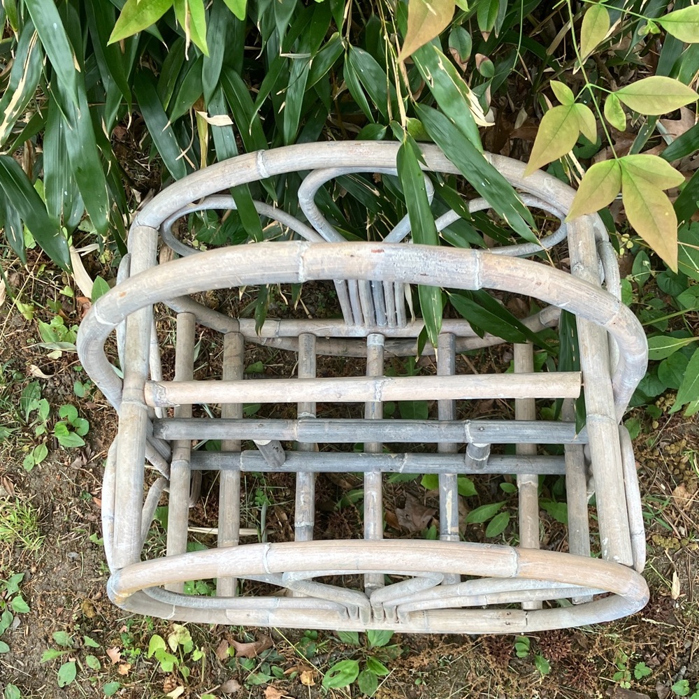 Woven Bamboo Magazine Rack in Weathered Gray - Picture 2 of 11
